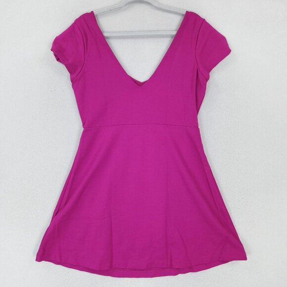 Urban Outfitters Dress Womens 12 Pink A Line Felite Maria Stretch Mini Casual - Picture 10 of 11